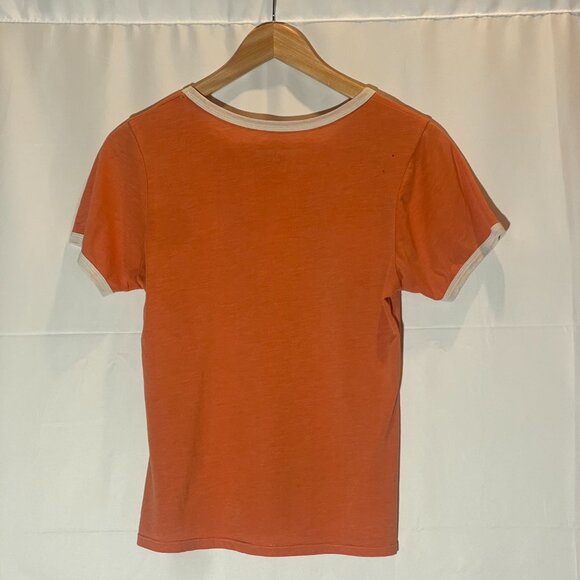 Orange Ringer Women's Tee "Aspen 80" by Brew City Cotton Size Small - Picture 5 of 5